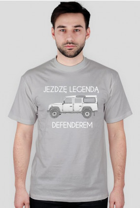 Jeżdżę Defenderem - wersja 110 - białe napisy