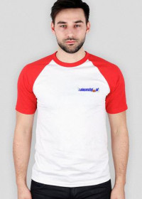 t-shirt bialo czerwony