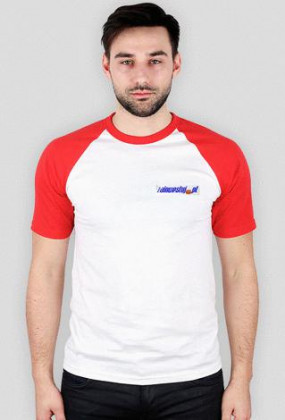 t-shirt bialo czerwony