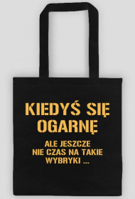 Torba czarna bawełniana KIEDYŚ SIĘ OGARNĘ.