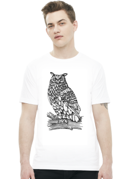 Owl steampunk sketch- koszulka Męska