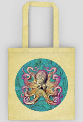 Beautiful colorful print with octopus