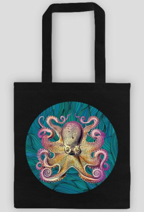 Beautiful colorful print with octopus