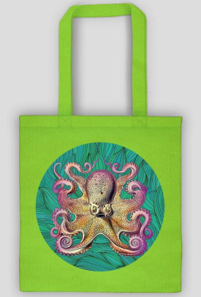 Beautiful colorful print with octopus