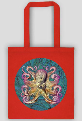 Beautiful colorful print with octopus