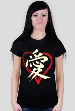 T-shirt Damski. Symbol Miłości Kanji.