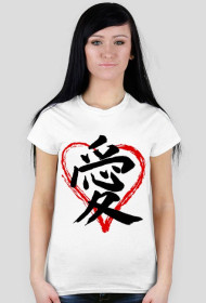 T-shirt Damski. Symbol Miłości Kanji.