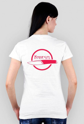Koszulka damska Knives.pl (różowy nadruk)