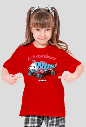 Koszulka dla dziewczynki - Deskorolka. Pada