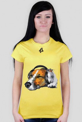 BasiaTheDog - T-Shirt damski "Music Dog"
