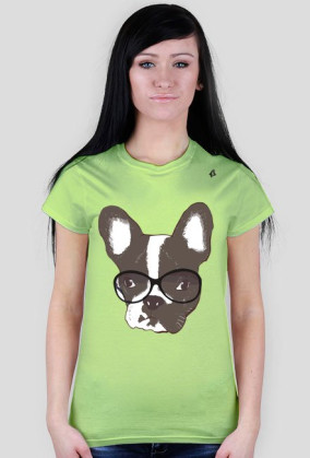 BasiaTheDog - T-Shirt damski #frenchbulldog