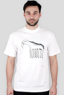 dużo nóżek - t-shirt męski, wąski kołnierzyk