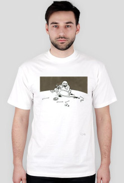 hani - t-shirt męski, wąski kołnierzyk