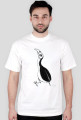 ptanio - t-shirt męski, wąski kołnierzyk