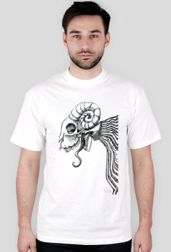 horns - t-shirt męski, wąski kołnierzyk