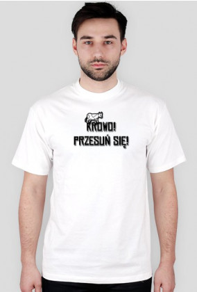 Koszulka Przesuń Krowę Biała Męska