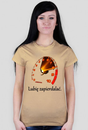 T-shirt "Lubię zapier*alać" biały damski