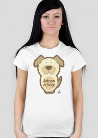 BasiaTheDog - T-Shirt damski "Adopt a Dog"