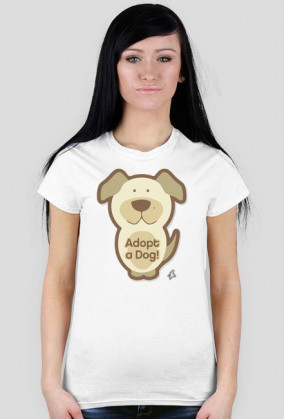 BasiaTheDog - T-Shirt damski "Adopt a Dog"