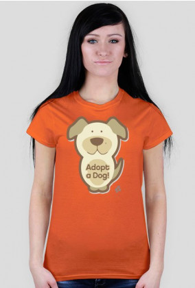 BasiaTheDog - T-Shirt damski "Adopt a Dog"