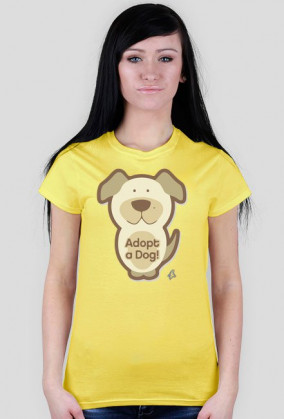 BasiaTheDog - T-Shirt damski "Adopt a Dog"