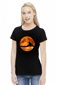 Koszulka damska (kot na tle księżyca)