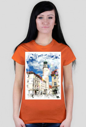 Koszulka ladies havy biala Pozdrowienia z Olesnicy Rynek Ratusz