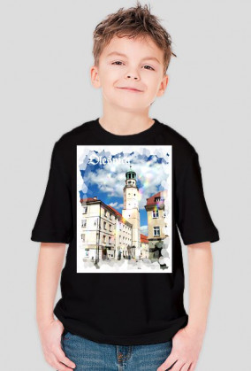 Koszulka dziecieca z krotkim rekawem biala Pozdrowienia z Olesnicy Rynek Ratusz