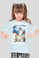 Koszulka dziecieca z krotkim rekawem dla dziewczynki biala Pozdrowienia z Olesnicy Rynek Ratusz