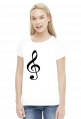 Koszulka damska (klucz wiolinowy - czarny)