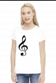 Koszulka damska (klucz wiolinowy - czarny)