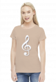 Koszulka damska (klucz wiolinowy - biały)