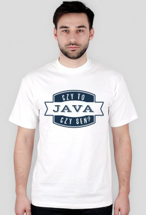 Koszulka "Czy to java czy sen?" - niebieski napis