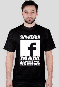 facebook koszulka czarna z bialym