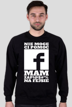facebook bluza czarna bialy napis
