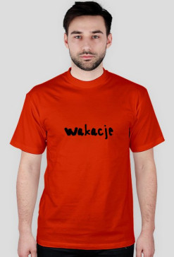 wakacje t-shirt - czerwony