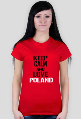 CZERWONA KOSZULKA DAMSKA |LOVE POLAND|
