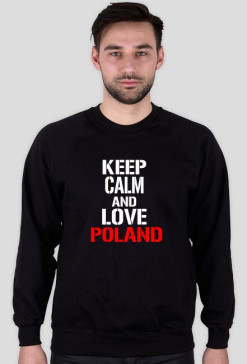 MĘSKA BLUZA, CZARNA, BEZ KAPTURA |LOVE POLAND|
