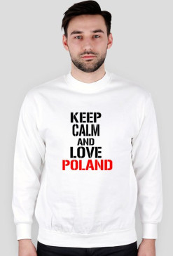 MĘSKA BLUZA, BIAŁA, BEZ KAPTURA |LOVE POLAND|