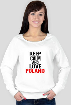 DAMSKA BLUZA, BIAŁA, BEZ KAPTURA |LOVE POLAND|
