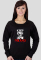 DAMSKA BLUZA, CZARNA, BEZ KAPTURA |LOVE POLAND|