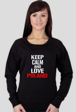 DAMSKA BLUZA, CZARNA, BEZ KAPTURA |LOVE POLAND|