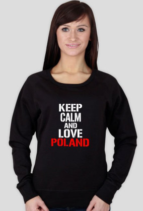 DAMSKA BLUZA, CZARNA, BEZ KAPTURA |LOVE POLAND|