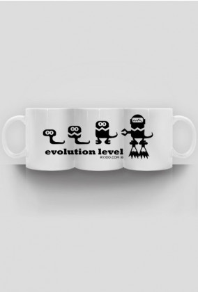 evolution level - ryjoo - kubek2 - b/w