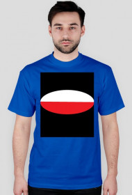 koszulka niebieska z psełdo flagą