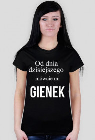 Gienek - czarny t-shirt damski
