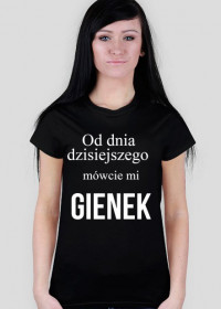 Gienek - czarny t-shirt damski