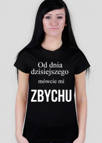 Zbychu - czarny t-shirt damski