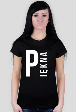 Piękna - czarny t-shirt damski