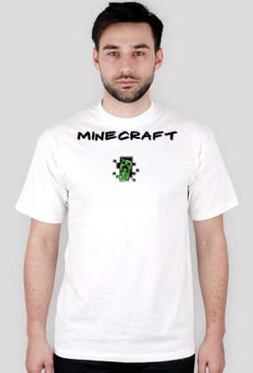 Koszulka dla mężczyzny minecraft -biała